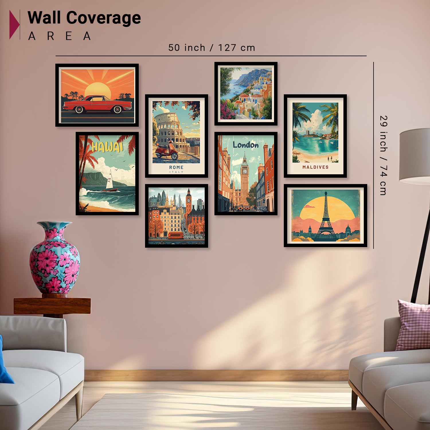 Modern Art City Vibes Wall Decor Photo Frames