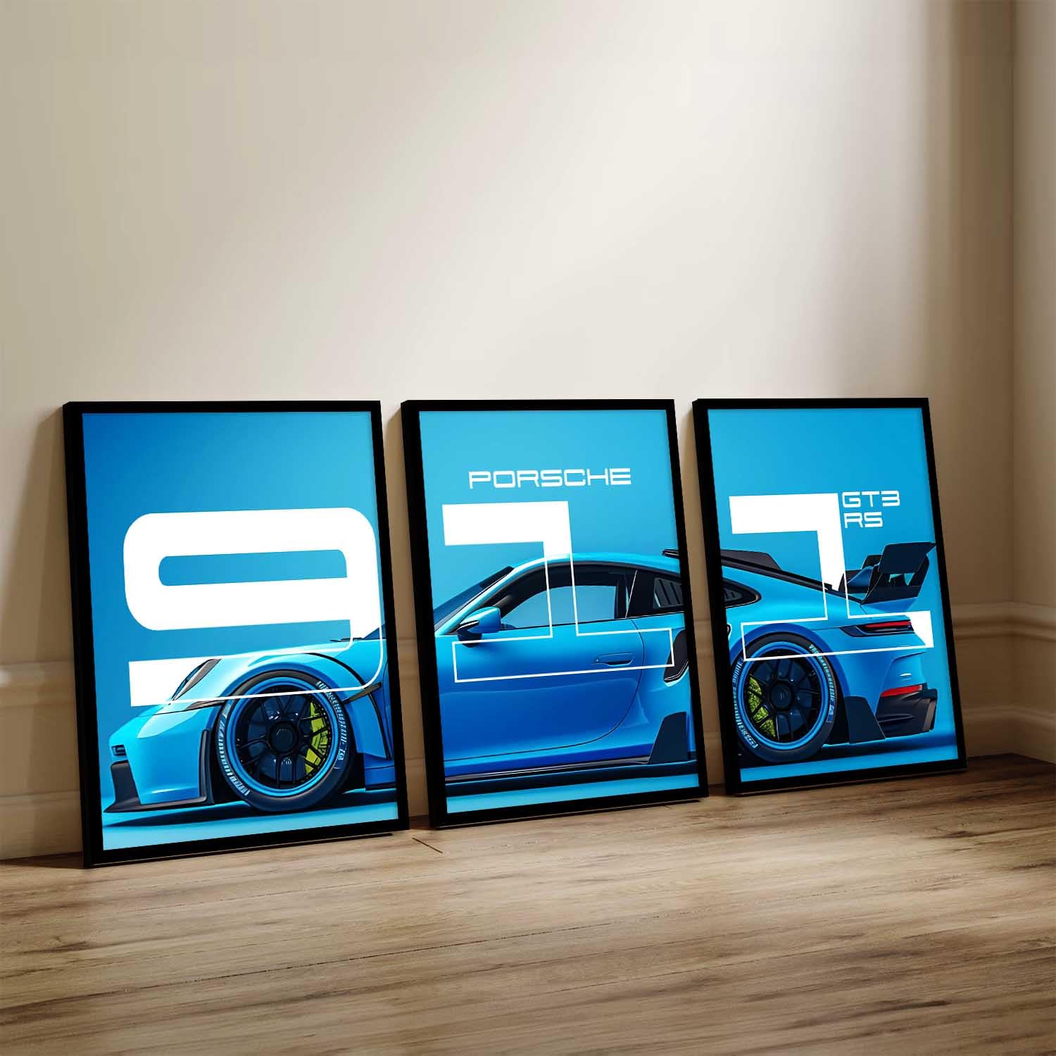 Car Framed Posters Gift Items for Boys Room Wall Decoration Bedroom Living Room Office Studio Décor | Car Poster Frame for Wall Décor